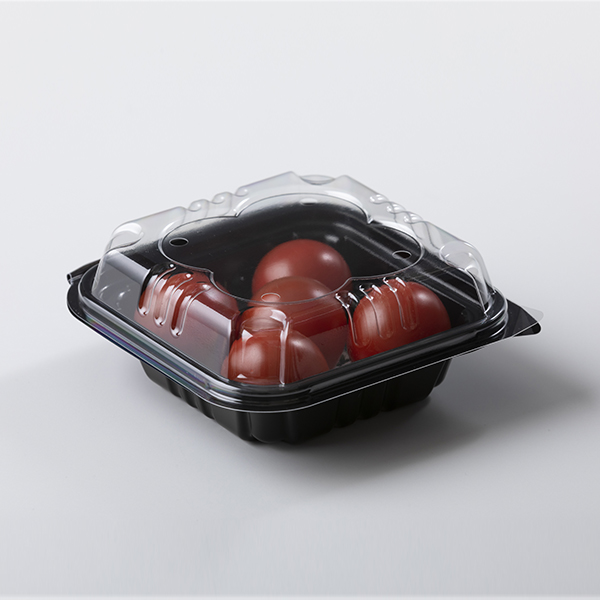 ミニトマト容器 クロバー 80 黒 103(85)✕103(85)✕43 1ケース1500枚入