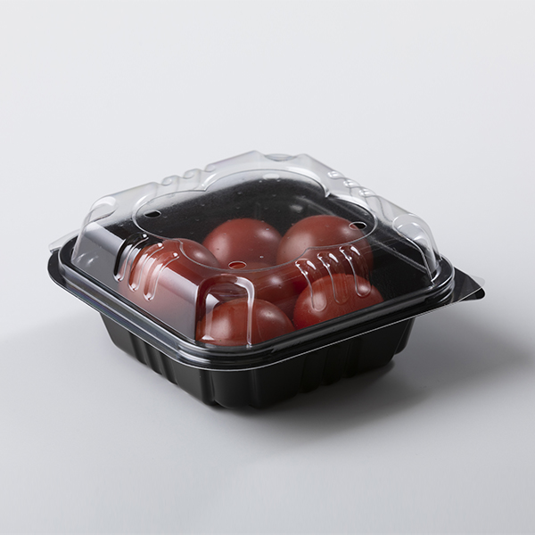 ミニトマト容器  クロバー 100 黒 103(85)✕103(85)✕45 1ケース1500枚入