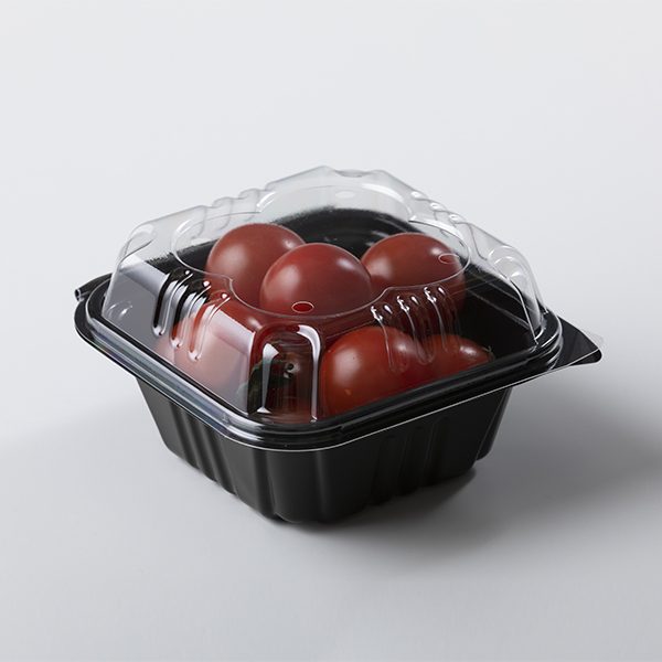 ミニトマト容器 クロバー 150 黒 103(85)✕103(85)✕58 1ケース1500枚入